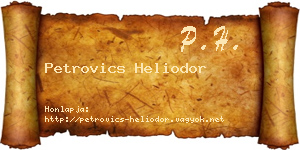 Petrovics Heliodor névjegykártya